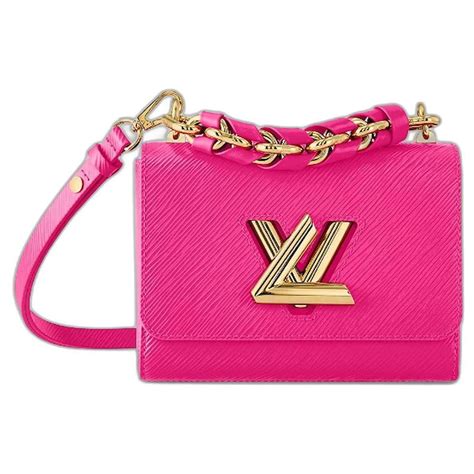 lv pink leather|Pink Designer Bag: Twist MM Epi Leather in Rose.